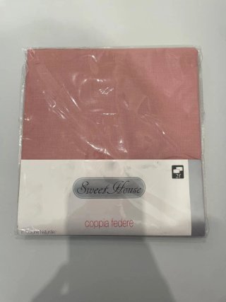 Coppia federe misto cotone rosa