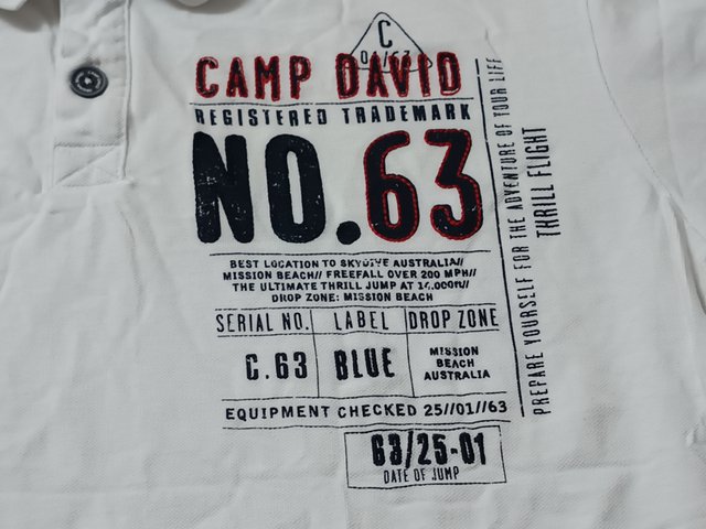Polo Camp David Taglia XL Bianco