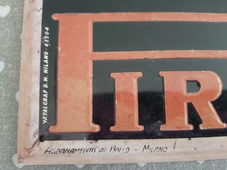 Targa pubblicitaria vintage PIRELLI