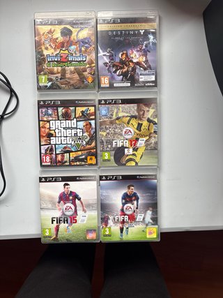 Consola PlayStation 3 Negra y 6 juegos