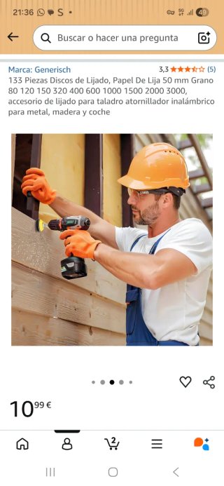 125 Discos de Lija 50mm Grano Variado