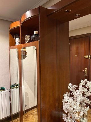 Mueble de entrada modular madera y cristal