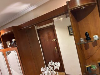 Mueble de entrada modular madera y cristal
