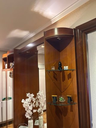 Mueble de entrada modular madera y cristal