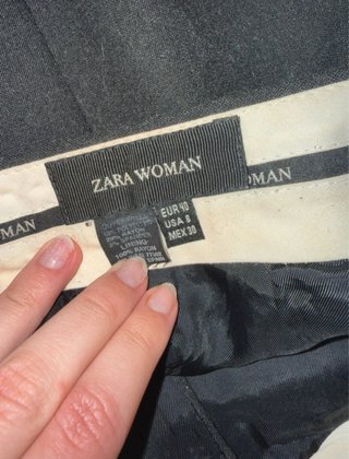 Falda midi negra aberturas Zara