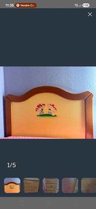 Cabezal de cama infantil pintado a mano