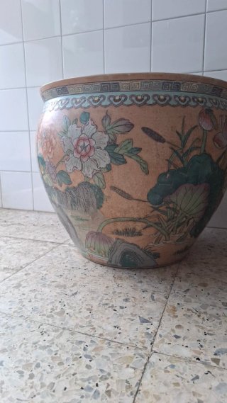 Maceta Jarrón Cerámica con motivos orientales