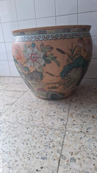 Maceta Jarrón Cerámica con motivos orientales