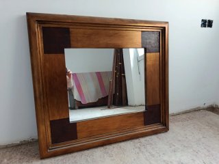 Mueble recibidor madera con espejo