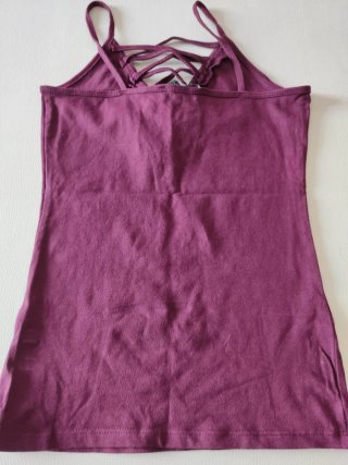 Top bordeaux con incrocio sul retro