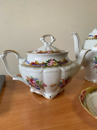 porcelana Limoges – cafetera, tetera y bandeja