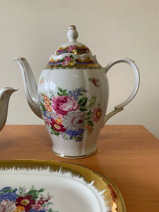 porcelana Limoges – cafetera, tetera y bandeja
