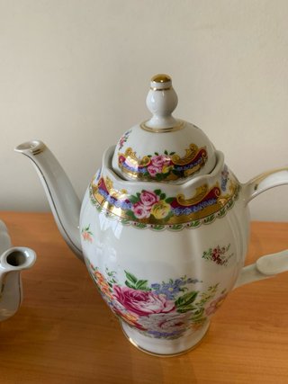 porcelana Limoges – cafetera, tetera y bandeja