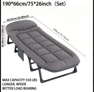 Tumbona Plegable 190x66cm Gris