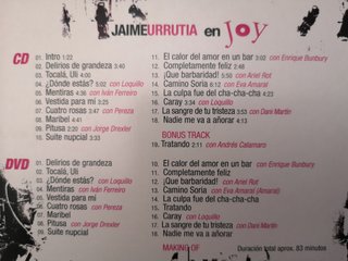 Jaime Urrutia 1CD+1DVD Enjoy-con Bunbury,Loquillo