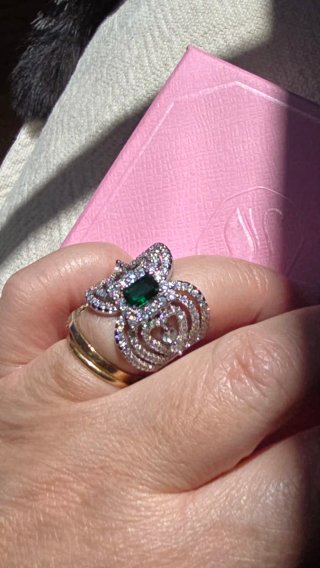 Anillo Plata Rodiada cristales de Swarovski