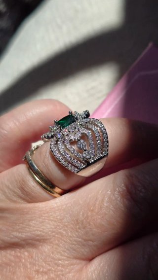 Anillo Plata Rodiada cristales de Swarovski
