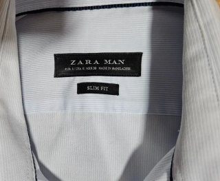 Camisa de vestir azul Zara