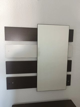 Recibidor con espejo madera y cristal
