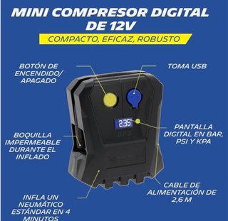 COMPRESOR DE AIRE MICHELIN COCHE 12V  3,5 BARES