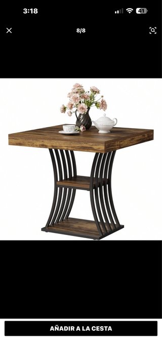 Mesa comedor madera y metal