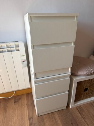 2 cómodas blancas de 2 cajones madera