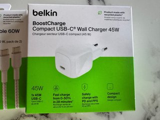 Belkin BoostCharge Pro Cable USB-C 60W (2-Pack)