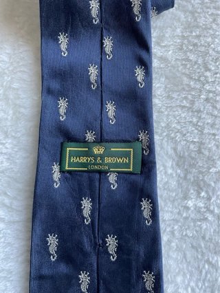 Cravatta HARRYS & BROWN blu cavallucci marini
