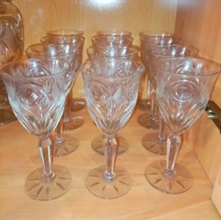 Juego copas cristal tallado vintage