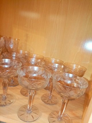 Juego copas cristal tallado vintage
