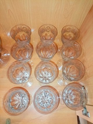 Juego copas cristal tallado vintage