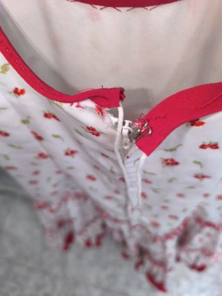 Traje de flamenca niña blanco y rojo talla 7