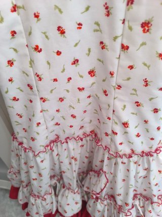 Traje de flamenca niña blanco y rojo talla 7