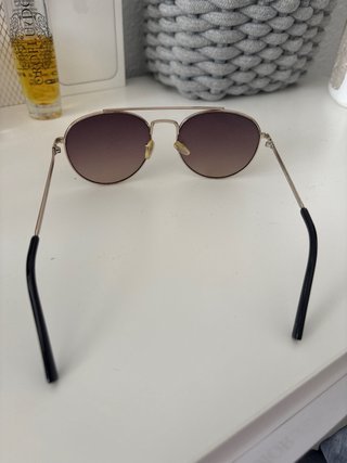 Gafas de sol aviador plateadas y marrones