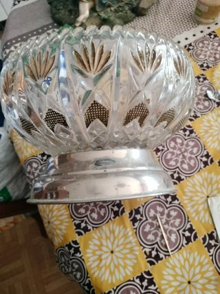 Centro de Mesa Vintage Cristal y Metal 22/15