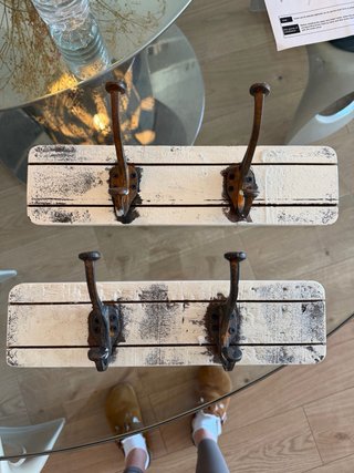 Percheros vintage madera y metal