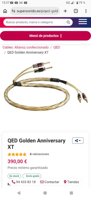 Cables de altavoz QED Golden Anniversary XT