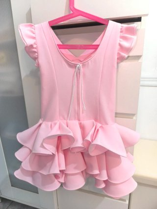 Traje de gitana rosa volantes talla 6