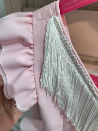 Traje de gitana rosa volantes talla 6
