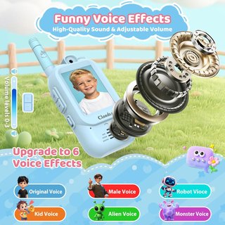NUEVO Walkie Talkies Video Cámara Azul Recargables