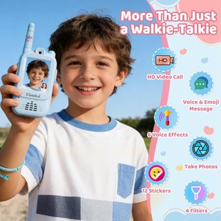 NUEVO Walkie Talkies Video Cámara Azul Recargables