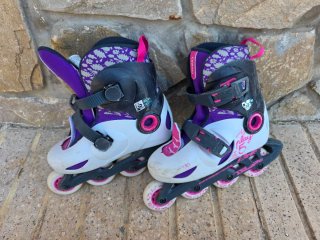 Patines Oxelo niña morado y blanco