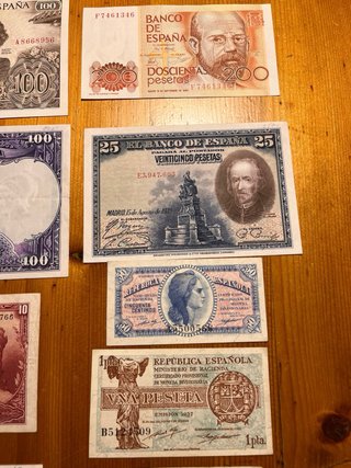 Lote de 9 Billetes Españoles Antiguos