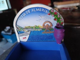 Tarjetero recuerdo cerámica Costa de Almería