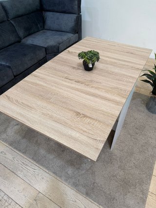 Mesa extensible madera y blanco