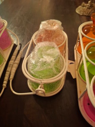 Portavelas de cristal de colores