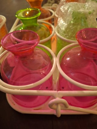 Portavelas de cristal de colores