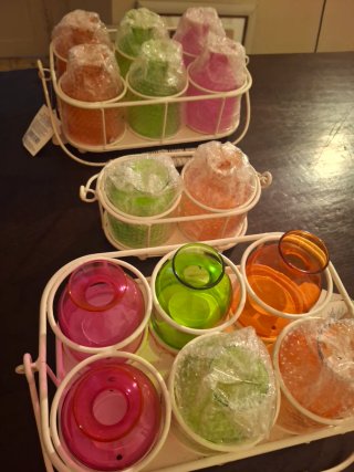 Portavelas de cristal de colores