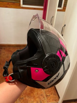 Casco Jet Axxis Metro Rosa y Negro