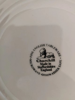 Vajilla Cerámica Inglesa Churchill Azul y Blanco